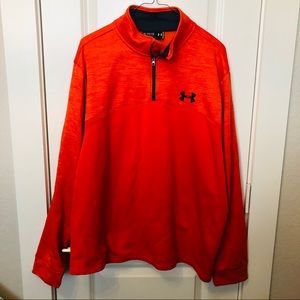 Men’s orange UA fleece 1/4 zip pullover